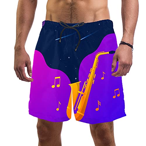 Short de bain pour homme idéal pour la plage avec motif étoiles de l'espace