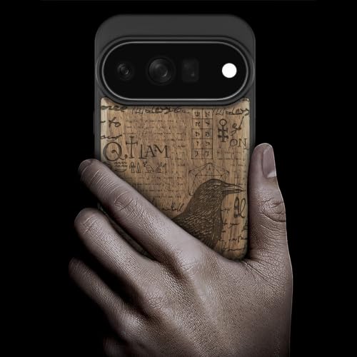 Étui en Bois Pixel 11 Pro Script Corbeau Cadeau Idéal Idée Originale - 2