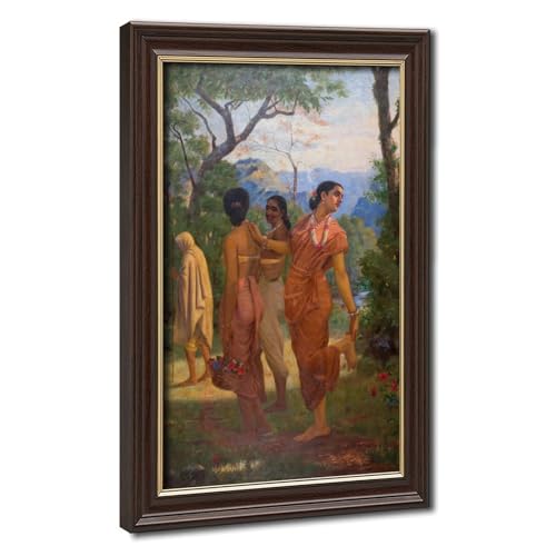 Impression toile Shakuntala Raja Ravi Varma décoration murale cadre suspendu bureau