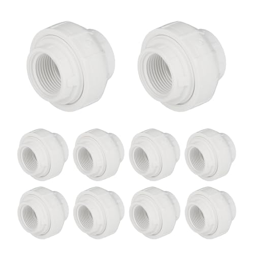 (Pack of 10) EFIELD 3/4 Inch PVC FNPT Union Coupling, Sch. 40, FIP x FIP, For Residential, Commercial, Agricultural and Light industrial Applications,(PVC023-10)