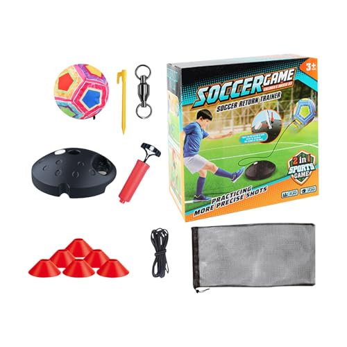 Entrenador De Fútbol, Equipo De Práctica Con Cordón Elástico Y Bolsa De Rebote, Ideal Para Entrenamiento Individual, Mejorar Precisión De Pase, Control De Balón, Preparación Física Y Técnica En Jugado