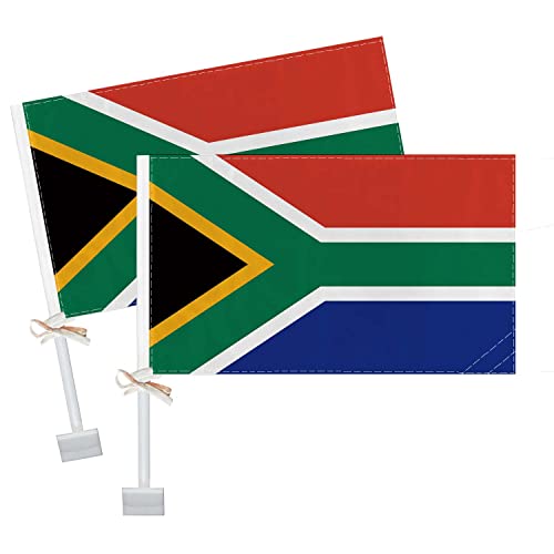 RaymNord 2 PCS South Africa Car Flag,South African National Decor,Two Layer Digital Printed 150D Banner for Car Vechile Truck