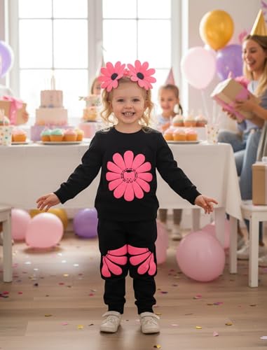 Image of Toddler Baby Boy Girl Clothes with Pockets 2PC Long Sleeve Pullover Sweatshirt and Pants Infant Fall Winter Outfit