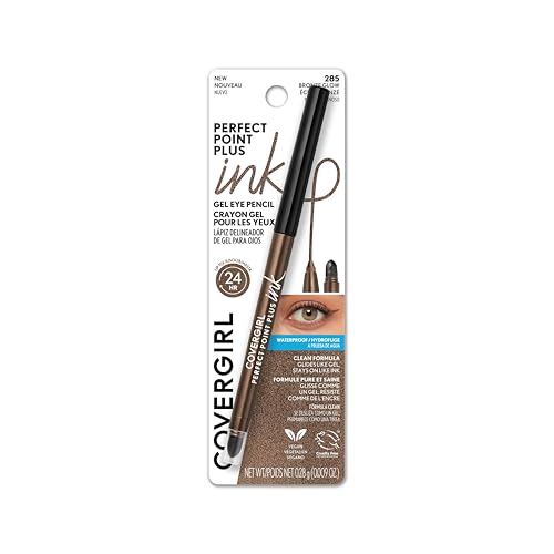 COVERGIRL Perfect Point Plus Ink Gel Eye Pencil Pigmented Long-Wearing Vegan Formula Bronze Glow 285 0.01oz