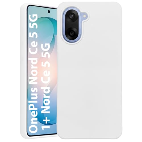 Image of LIRAMARK Liquid Silicone Soft Back Cover Case for OnePlus Nord CE 5 5G| Soft Micro-Fibre Lining Inside | Camera Protection Bump (White)