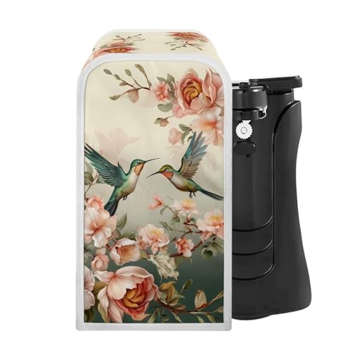 Eheartsgir Hummingbird Flower Can Opener Dust And Fingerprint Protection Cover Waterproof Durable Fabric Small Kitchen Applicance Cover Can Opener Case for Kitchen Home Decor