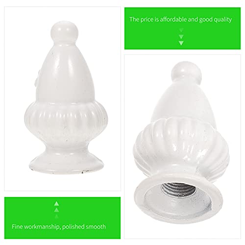 Image of Uonlytech 2Pcs Lamp Finial Cap Knob Antique Lamp Shade Finial Lamp Part Decoration Accessories for Table or Floor Lamps 10MM White