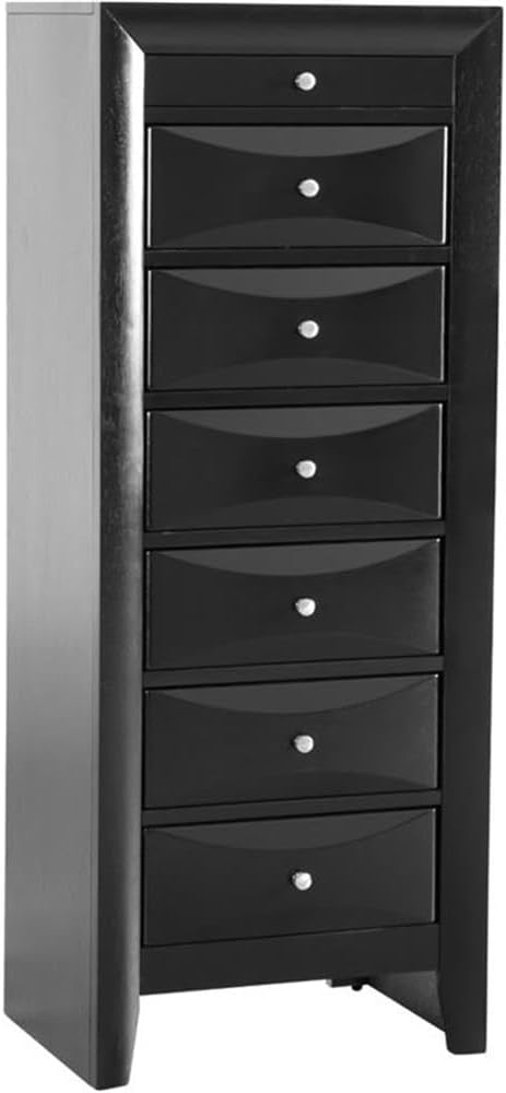 Glory Furniture Marilla 7-Drawers Bedroom Lingerie Chest in Black