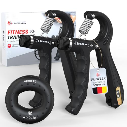 Allenatore Mano Dita, Set 2 Pezzi Trainer Forza Presa, Resistenza Regolabile 5-60kg, Grip Ring, Trainer Dita, Allenamento Forza Mano Avambraccio, Attrezzo Fitness