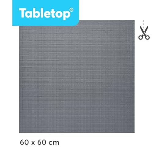 Tabletop Waschmaschinenauflage rutschfest in 60 x 60 cm - zuschneidbare Weichschaum Auflage in grau als Abdeckung für Waschmaschine & Trockner - Waschmaschinenabdeckung MADE IN GERMANY