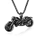 EternityMemory Motorcycle Stainless Steel Memorial Jewellery Ash Keepsake Cremation Urn Necklace For Men&Women (Black)