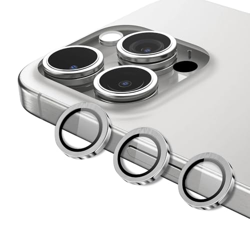 Glassology Lens Guard for iPhone 16 Scratch Resistant Anti-Fingerprint Camera Protection (iPhone 16 Pro Max Silver)