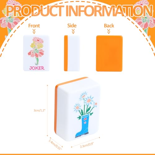 Image of 2026 American Mahjong Tile Set, 160 Orange Engraved Melamine Mahjong Tiles with Mahjong Tile Bag and Mahjong Accessories