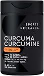 Sports Research® Turmeric Curcumin w/Coconut Oil & BioPerine® - 60 Count | Made with Curcumin C3 Complex® 500mg | Standardized to 95% Active Curcuminoids | Non-GMO, Gluten-Free - 60 Softgels