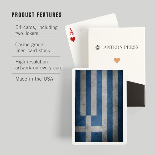 Baraja de 52 cartas tamaño póker Grecia diseño grunge miniatura 3