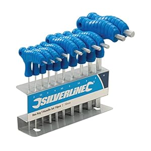 Silverline Tools 323710 Llaves hexagonales con mango en T, 10 pzas 2 – 10 mm