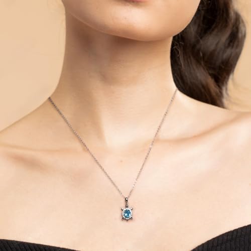 Image of 925 Sterling Silver Cubic Zirconia Animal Crystal Chain Pendant Necklace | Lovely Gift for Women and Girls, Gift for Her