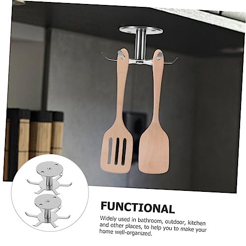 PRETYZOOM 2 Unidades ganchos giratórios cabide de utensílios cabides equipamento de cozinha ganchos