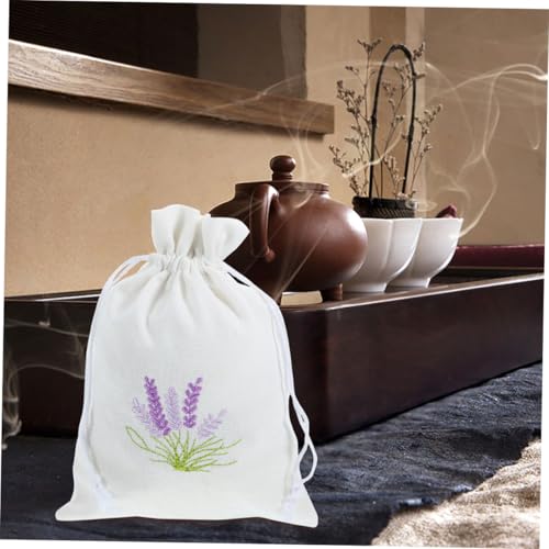 Bolsa de algodón VOSAREA para regalos con cordón blanca miniatura 6