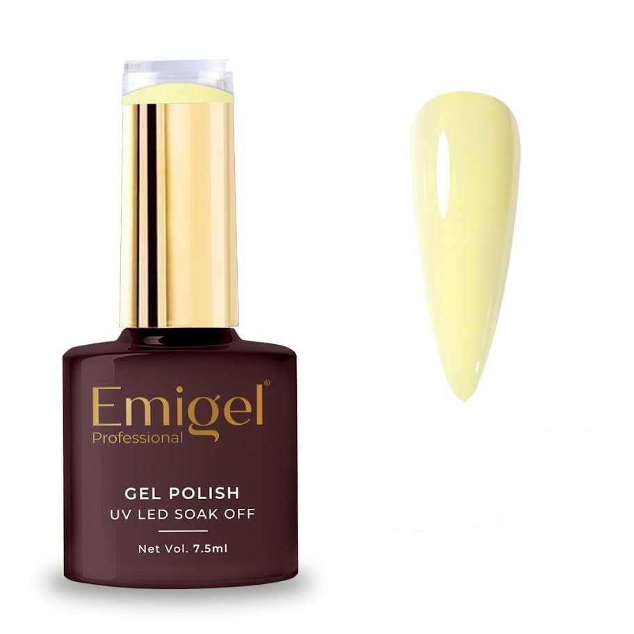 Emigel Professional Cheese Candy UV Gel Polish - 001- Sandy Yellow | Cured With UV LED Lamp | Super Glossy Finish | Quick Drying Nail Polish (7.5ml)