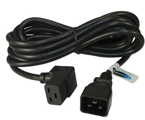 Conntek 12-Feet 16-Amp PDU/Server/IT IEC C20 to Down Angle C19 Jumper Cord