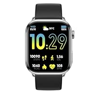 Ice-Watch - ICE smart 2.0 Silver Black - Silberne Connected Watch mit schwarzem Silikonarmband für Männer - 022536 (1,96 inch)