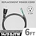 Vockjour 6 ft 14/3 Appliance and Power Tool Cord, 14 AWG 3 Prong Black Heavy Duty Replacement Power Cord with Open End, NEMA 5-15P, 125V AC Pigtail, 15A 1875W, ETL Listed