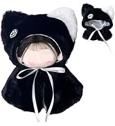 作家様 おすわりぬい服 黒 ねこ耳 ツイード 白 12cm ポンチョ Amazon.co.jp: ふわふわ猫ポンチョ ブラック 10cm用 ぬい服 [並行輸入