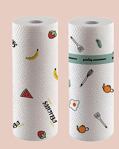 Crazygol Kitchen Dry Cleaning Wipes, Tissue, Towel Roll Reusable Washable For Home, Kitchen, Hotels, Canteen, Restaurant, Office etc 1pcs (3 Ply, 50 Sheets), Multicolor-image-6