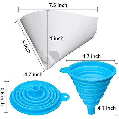 ROIIKETU 200 Stück Lacksiebe, Einweg Farbe Papier Siebe mit 1 Stück Silikon Filter,Einweg Lackfilter für Autolack Lacksieb Wassertransferdruck,Filtern Farbe