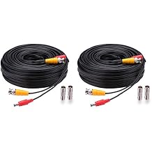 BNC Cable, 2x150ft All-in-One Siamese Video and Power Security Camera Cable Wire with 2 Female Connectors for Max 5MP HD CCTV DVR Surveillance System 150ft 2PCS, Black