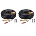 WildHD 2x150ft All-in-One Siamese BNC Video and Power Security Camera Cable BNC Extension Wire Cord with 2 Female Connetors for All Max 5MP HD CCTV DVR Surveillance System (150ft 2pack Cable, Black)