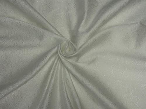 Brocart de soie blanc naturel pour confectionner votre robe de mariée jacquard sur mesure
