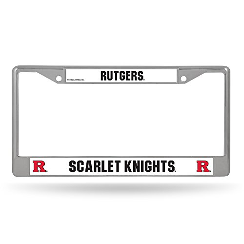 NCAA Rutgers Scarlet Knights License Plate FrameLicense Plate Frame Chrome, Team Colors, One Size