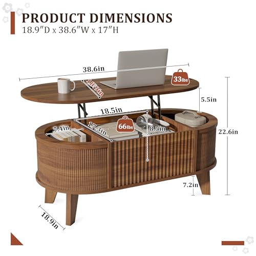 LYNCOHOME Lift Top Coffee Table