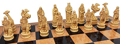 Set de ajedrez vikingo Norse Viking con tablero de 18 pulg miniatura 7