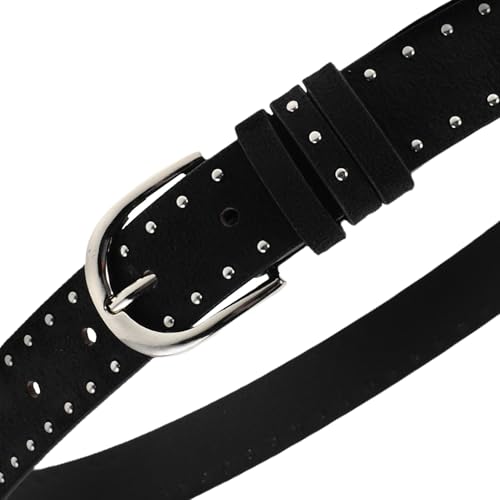 Suede Studded Western Style Belt for Women Vintage Zinc Alloy Buckle for Jeans and Comfortable Fit for Daily Wear Fashion Accessory3