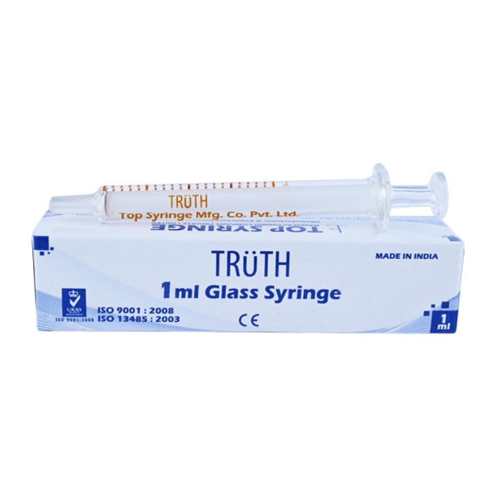 Truth Interchangeable Glass Syringe Center all Glass Tip 1ml, (Pack of 1)-image-31