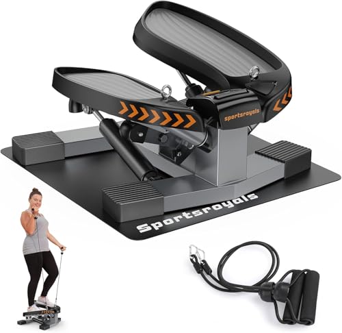 Image of SPORTSROYALS Stair Stepper,Twist /Mini Stepper for Exercise at Home,Step Machine with Resistance Bands for Full Body Workout, 350lbs+ Capacity
