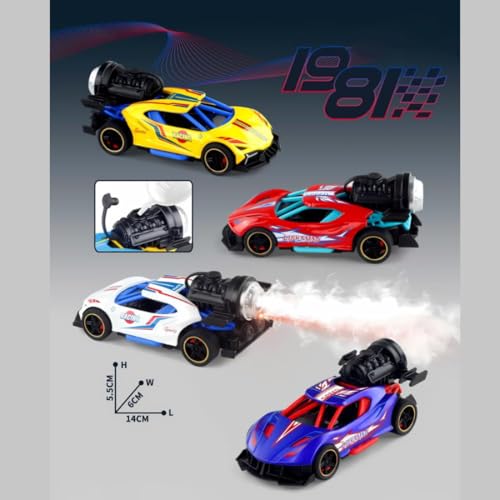 Image of Exclusive Alloy Metal Die-Cast Street Racing Car 1:36 Model with Mist Smoke Spray Pull Back Diecast Toy car with Light Music for Kids