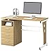 Produktbild SixBros. Schreibtisch mit 3 Schubladen, Bürotisch in Eiche Holzoptik, Büro & Home Office, 120 x 58 cm S-352/2074