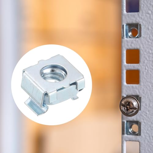 QUARKZMAN 1/4-20 Käfigmutter, 15 Stück Snap-in Käfigmuttern, Karbonstahl verzinkt metrische Mutter für Serverschrank, Silber