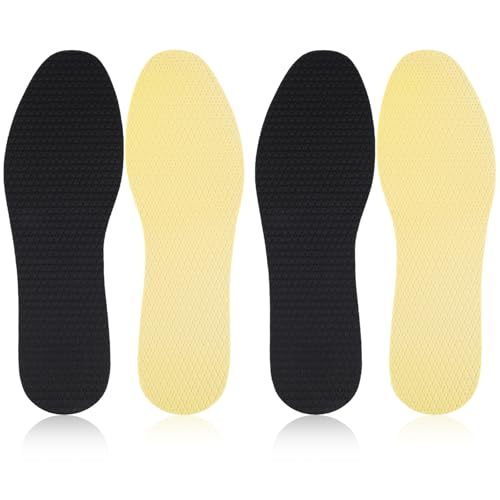Image of Qianyu 2 Pairs Thin Inserts Barefoot Shoe Insoles Odour Eating Cuttable Shoe Inserts Absorbs Sweat Breathable Insoles Washable Everyday Comfort Replacement Insoles for Men 7-11 Women 4-8