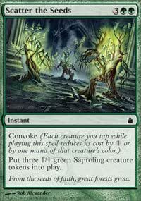 Magic: The Gathering - Scatter The Seeds - Ravnica Set Green Spell Card