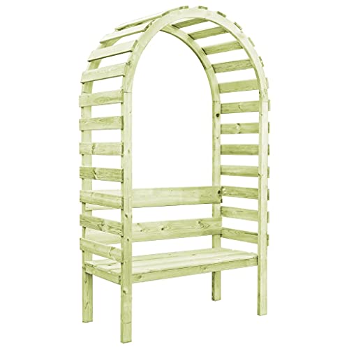 vidaXL Pergola de Jardin avec Banc 130x60x230 cm Rosiers Bois de Pin Imprégné