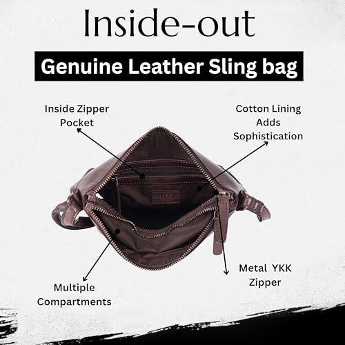 Image of Genuine Italian Leather Boho Studded Crossbody Sling Bag - Stylish, Durable, & Perfect for Everyday Use for women