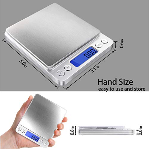 Fuzion Digital Kitchen Scale, 500g/ 0.01g Small Jewelry Scale, Food Scales Digital Weight Gram and Oz, Digital Gram Scale with LCD/ Tare Function for Jewelry, Nutritional Intake, Battery Included