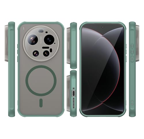 Image of Compatible with Xiaomi 17 Ultra Case Cover,Compatible with MagSafe,Anti-Fall,Compatible with Xiaomi 17 Ultra 5G 25128PNA1C Cell Protective Phone Case Green