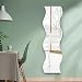 6pcs Pegatinas de Pared Arte Calcomanía Espejo Patrón de Ondas Decoración Habitación