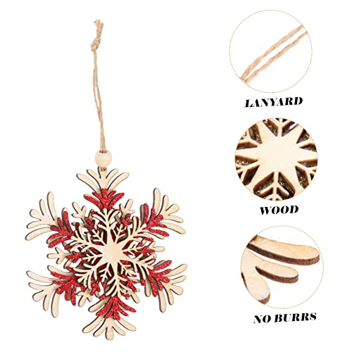Pendentif de flocon de neige de Noël incassable en bois léger